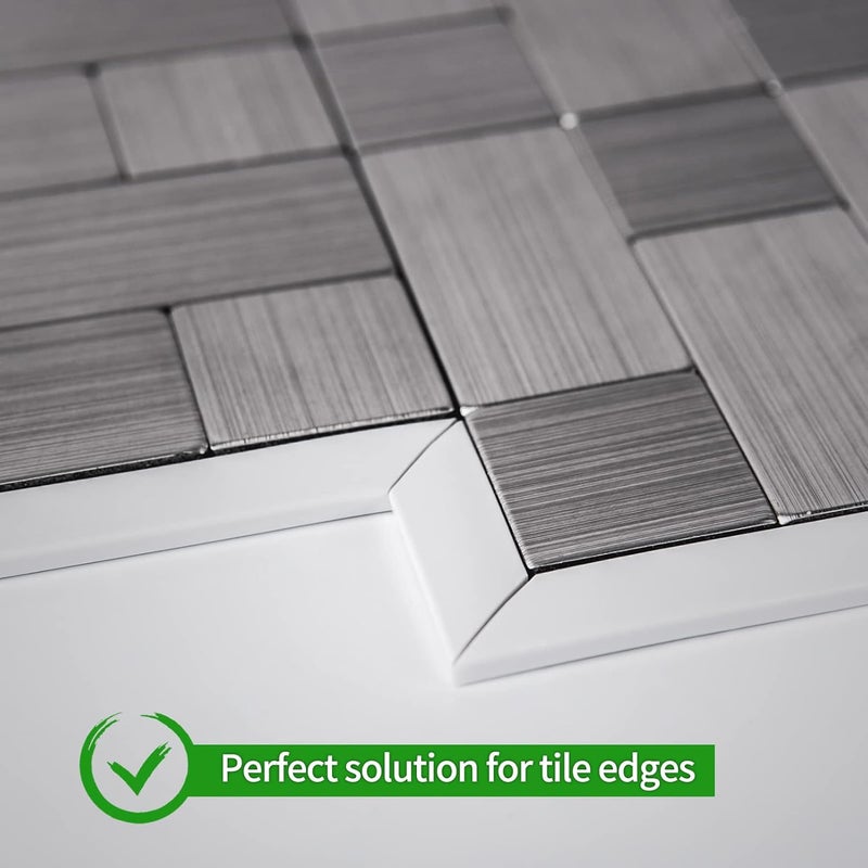 LONGKING 10 ft Peel and Stick Trim, Molding Trim for Walls, Edges, Borders, Backsplash Tile Edge, Flexible and Self Adhesive Trim, White - Image 4